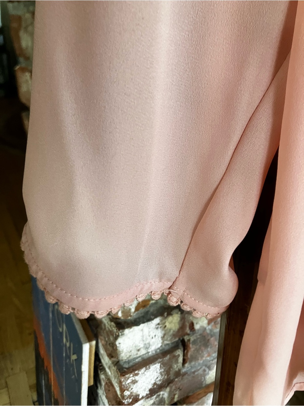 LC Lauren Conrad Blush Pink Lace Panel Blouse - Picture 7 of 10